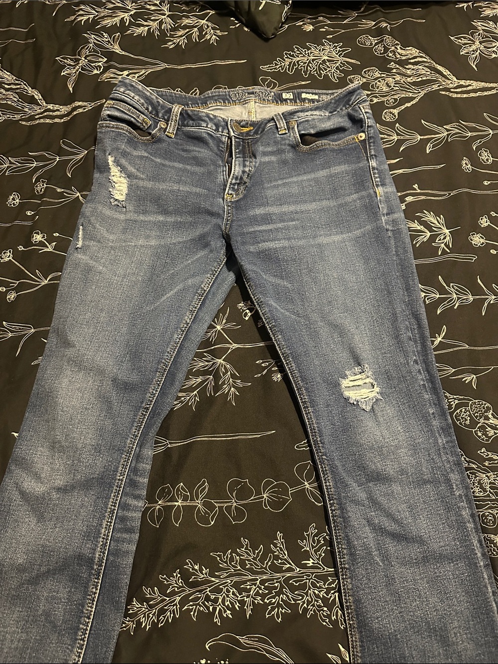 Miss Me Women’s Boot Cut Jeans - Medium Blue with Distressed Details